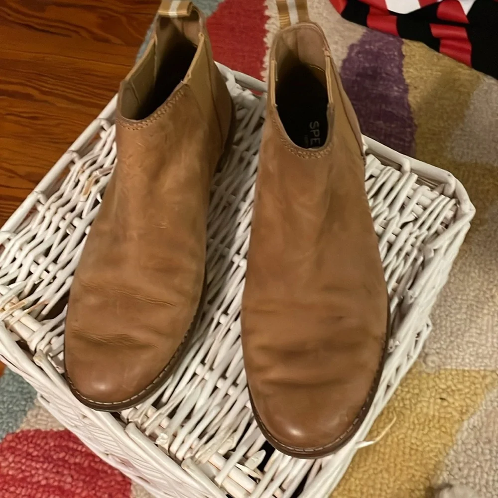 SPERRY WOMENS Topsider BOOTIE SUEDE /leather‎ TAN SIZE 7